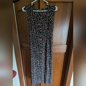 Vntg 90s Floral Sleeveless Maxi Dress